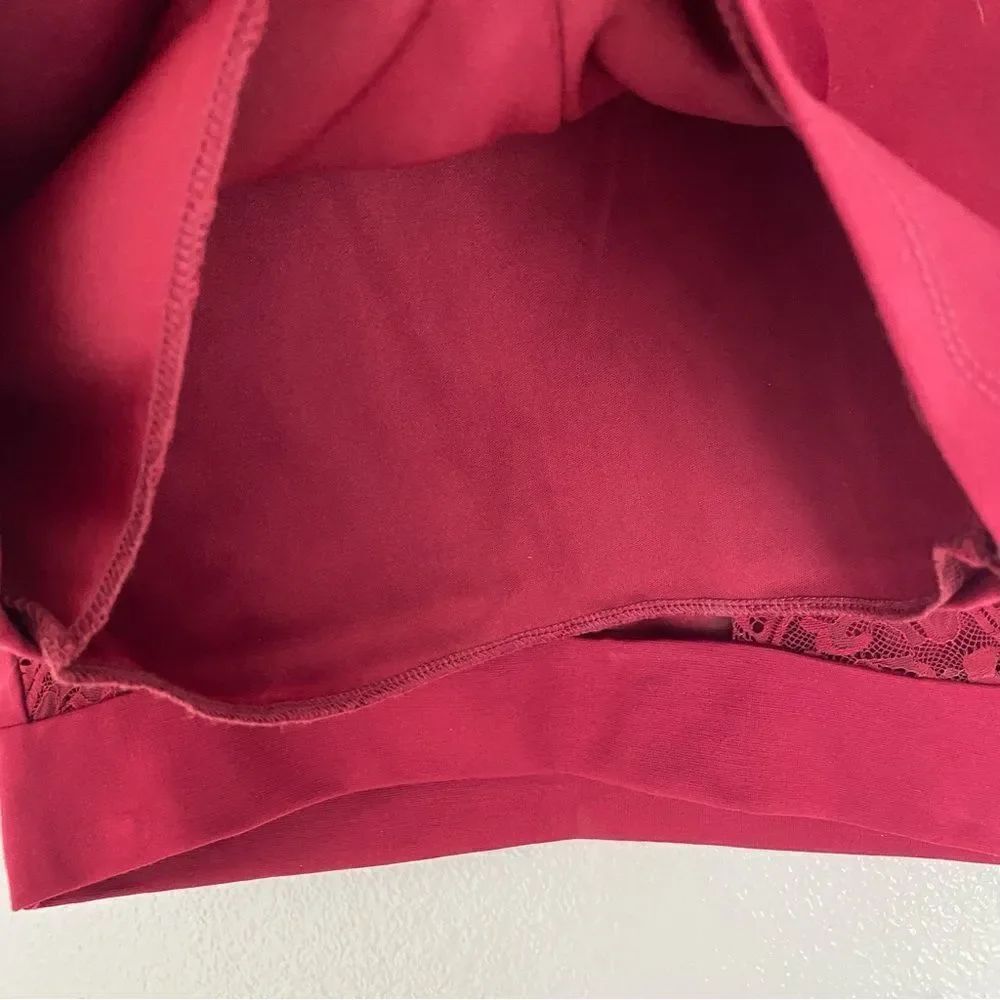 Lulus 2 piece Chic My Interest Burgundy red lace crop top dress mini skirt L - Picture 9 of 13